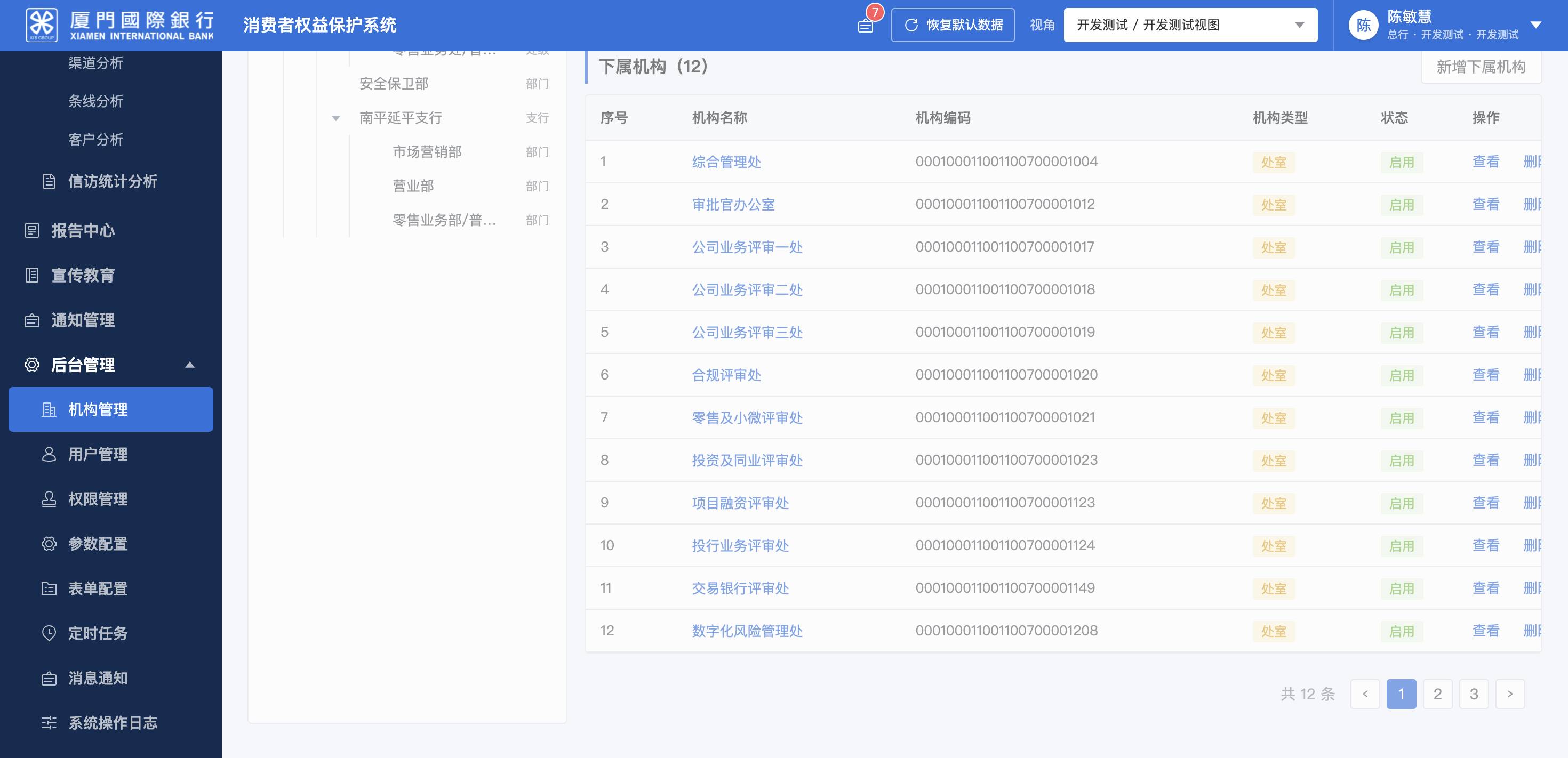 机构管理